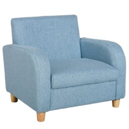 Rackhams Child Armchair Wood Frame w/ Padding Seat Low-Rise Bedroom Blue - thumbnail 2