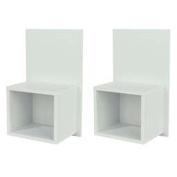 Rackhams Pair of Kelly Hanging Bedside Tables, Compact with Storage - Grey Oak Effect - thumbnail 6