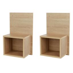 Rackhams Pair of Kelly Hanging Bedside Tables, Compact with Storage - Grey Oak Effect - thumbnail 5