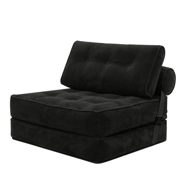 Rackhams Convertible Sofa Bed 3-IN-1 Portable Boneless Counch Lightweight Foldable - Black - image 1
