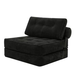 Rackhams Convertible Sofa Bed 3-IN-1 Portable Boneless Counch Lightweight Foldable - Black - thumbnail 1