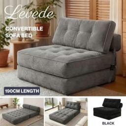 Rackhams Convertible Sofa Bed 3-IN-1 Portable Boneless Counch Lightweight Foldable - Black - thumbnail 3