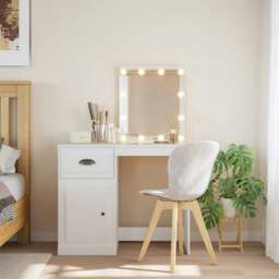 Rackhams Dressing Table with LED Lights White 90x42x132.5 cm