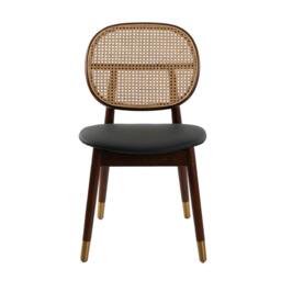 Rackhams Rattan and Black Leatherette Chair 4093 - thumbnail 2