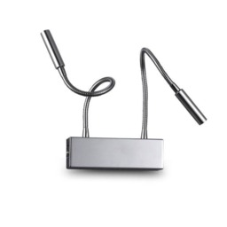 Rackhams Twin 2 Watt LED Chrome Over Bed Reading Light - thumbnail 2