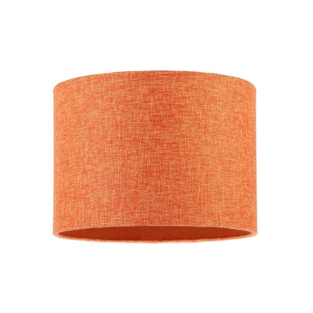 Rackhams Contemporary and Sleek Orange Natural Linen Fabric Drum Lamp Shade - image 1