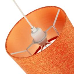 Rackhams Contemporary and Sleek Orange Natural Linen Fabric Drum Lamp Shade - thumbnail 3