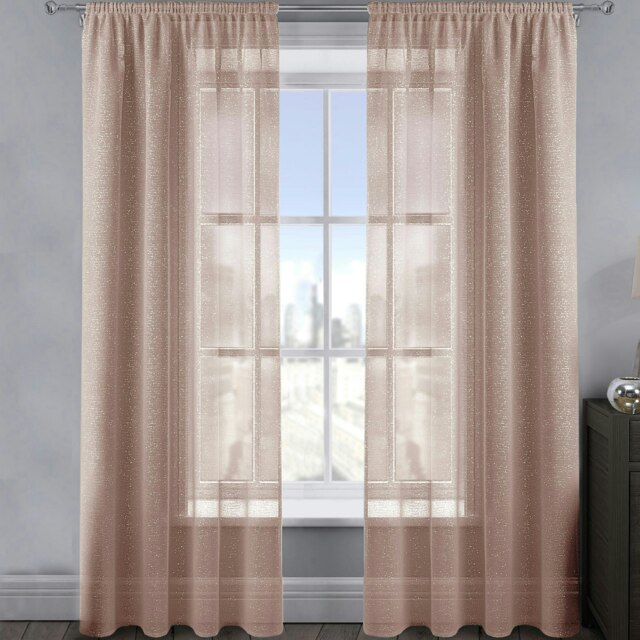Rackhams Alessandria Sparkle Slot Top Voile Panel - 137cm x 228cm - Blush Pink - image 1