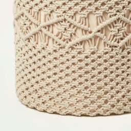 Rackhams Astrid Natural Macrame Pouffe - 42 cm Tall - thumbnail 4