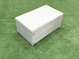 Rackhams Rattan Garden Furniture Set with 3 Seater Sofa 2 Chair Rectangular Coffee Table 2 Big Footstools 2 Side Tables Light Grey Mixed 7 Seater - thumbnail 3