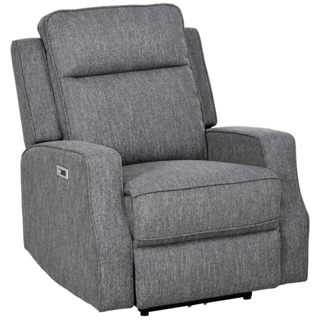 Rackhams 150° Electric Reclining Chair, with USB port and Footrest - Charcoal Grey - image 1
