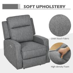 Rackhams 150° Electric Reclining Chair, with USB port and Footrest - Charcoal Grey - thumbnail 5