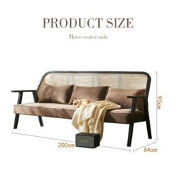 Rackhams Morris Rattan Two Seater, Three Seater Sofa - Three Seater 200cm - thumbnail 6