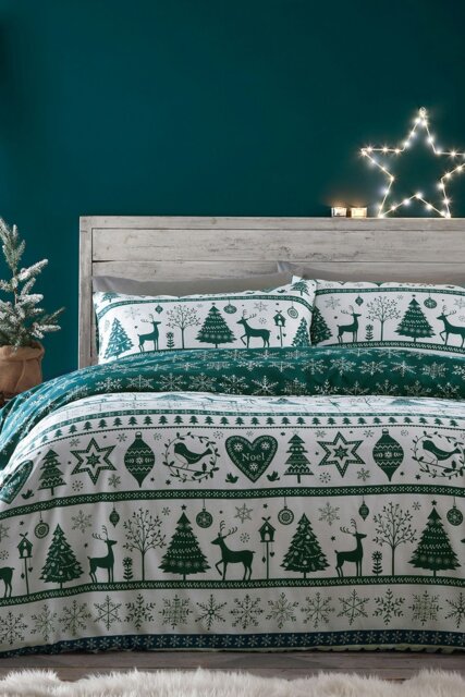 Rackhams Noel Duvet Cover Set - Teal - Super King