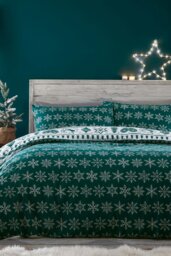 Rackhams Noel Duvet Cover Set - Teal - Super King - thumbnail 2