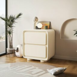 Rackhams Julieta Bedside Table, Cream - thumbnail 1