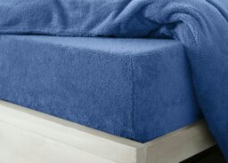 Rackhams Teddy Fleece Warm and Cosy Fitted Sheet - Navy - Single - thumbnail 3