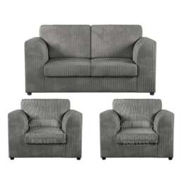 Rackhams Luxor Jumbo Cord 2 Seater and 2 x Armchairs - Full Back - Orange - thumbnail 2