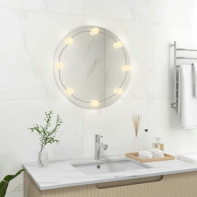 Rackhams Wall Mirror with LED Lights Round Glass
