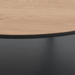 Rackhams Goldington Round Coffee Table with Oak Top & Black Legs - 1 - Black and Natural - Brown - thumbnail 5