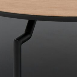 Rackhams Goldington Round Coffee Table with Oak Top & Black Legs - 1 - Black and Natural - Brown - thumbnail 6