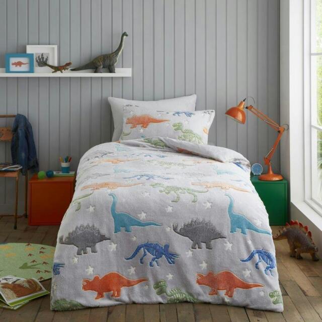 Rackhams Teddy Glow In Dark Duvet Cover and Pillowcase Set - Dino Dig - Double (200cm x 200cm) - image 1