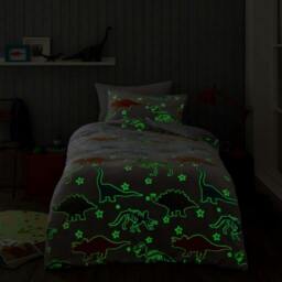 Rackhams Teddy Glow In Dark Duvet Cover and Pillowcase Set - Dino Dig - Double (200cm x 200cm) - thumbnail 2