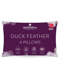 Rackhams Duck Feather Medium Support Pillow - 4 Pack