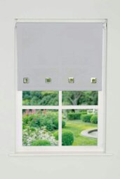 Rackhams Light Grey Square Eyelet Edge Roller Blind - 160cm - thumbnail 3