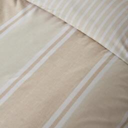 Rackhams Banded Stripe Reversible Duvet Cover Set Natural - King - Natural - thumbnail 4