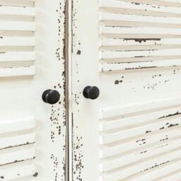 Rackhams Château Shutter Window Arch Mirror - H172 x W36 x D3cm - Reclaimed pine in antique white - thumbnail 4