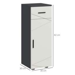 Rackhams Slim Bathroom Cabinet, Narrow Bathroom Storage Cabinet with Drawer, Door Cupboard, Adjustable Shelf and Soft Close Mechanism, Grey - thumbnail 3