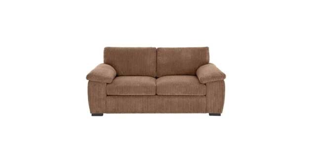 Rackhams Amalfi Jumbo Cord Coffee Sofa 3+2 Fabric Sofa in Coffee - 2 Seater - image 1