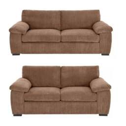 Rackhams Amalfi Jumbo Cord Coffee Sofa 3+2 Fabric Sofa in Coffee - 2 Seater - thumbnail 2