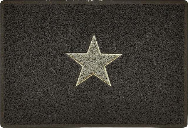 Rackhams Inlay STAR Doormat - Brown with Beige Star - 75cm x 44cm - image 1