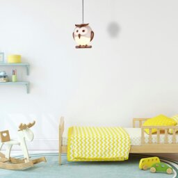 Rackhams Owl Ceiling Lamp 1XG9 Part Of The Nature Themed Childrens Range Great For Bedroom Nursery Or Playhouse Safe And Comforting