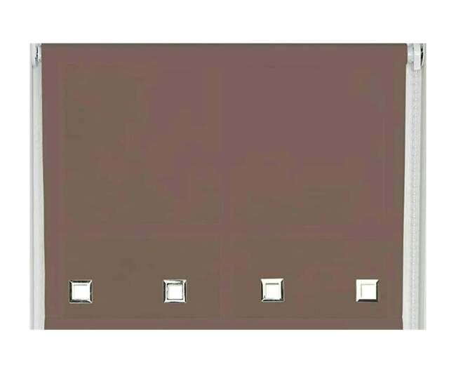 Rackhams Mocha Square Eyelet Edge Roller Blind - 80cm - image 1