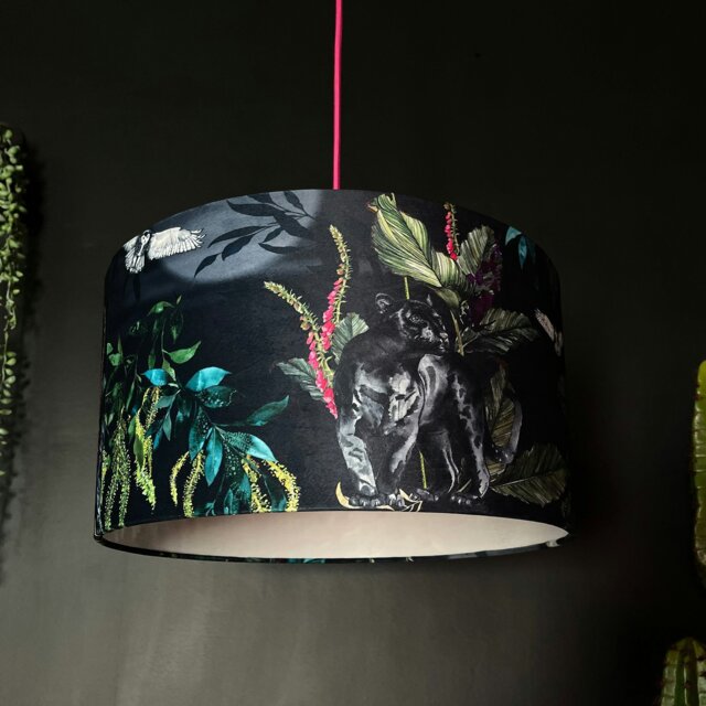 Rackhams Handmade Velvet Lampshade in Carbon - Ceiling Pendant / Arc Lamp - 45cm diameter x 25cm Height (18″ x 10″) - image 1