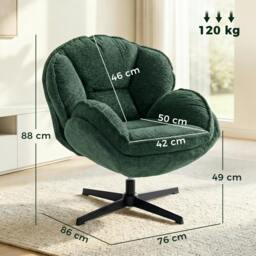 Rackhams Accent Chair with Swivel for Living Room - Dark Green - thumbnail 3