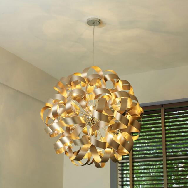 Rackhams Seren 12 Light Bronze Ribbon Pendant Ceiling Light - image 1