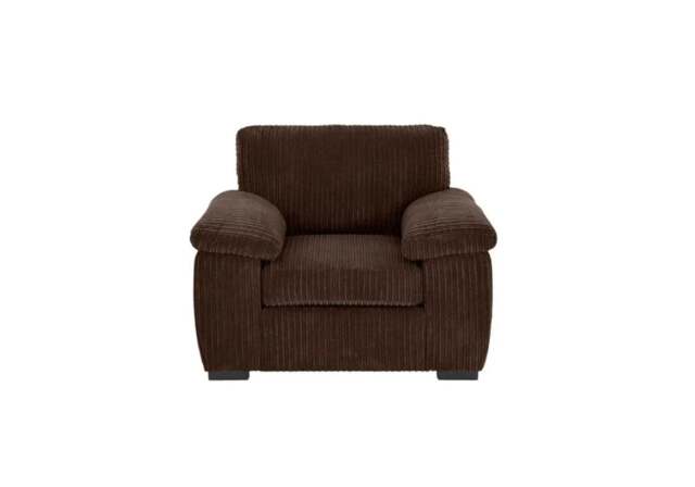 Rackhams Amalfi Jumbo Cord Fabric Armchair in Chocolate - Chocolate