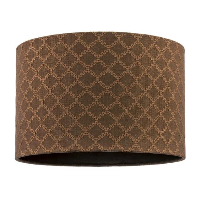Rackhams Contemporary Chocolate Brown Woven Lattice Lampshade in Textured Linen - image 1