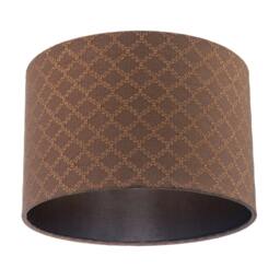 Rackhams Contemporary Chocolate Brown Woven Lattice Lampshade in Textured Linen - thumbnail 4