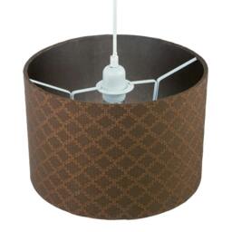Rackhams Contemporary Chocolate Brown Woven Lattice Lampshade in Textured Linen - thumbnail 3