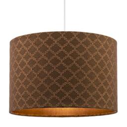 Rackhams Contemporary Chocolate Brown Woven Lattice Lampshade in Textured Linen - thumbnail 2