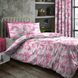 Rackhams Camouflage Printed Cotton Blend Duvet Cover and Pillowcase Set - Red - Single - thumbnail 5
