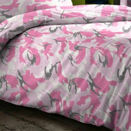 Rackhams Camouflage Printed Cotton Blend Duvet Cover and Pillowcase Set - Red - Single - thumbnail 6