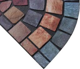 Rackhams Halfmoon Tile Barrier Doormat - Blue Edge - thumbnail 5