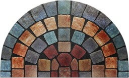 Rackhams Halfmoon Tile Barrier Doormat - Blue Edge - thumbnail 2