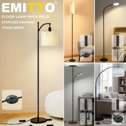 Rackhams Floor Lamp Dimmable Standing Reading Light LED Colour Temperatures Black - Arcis - thumbnail 2